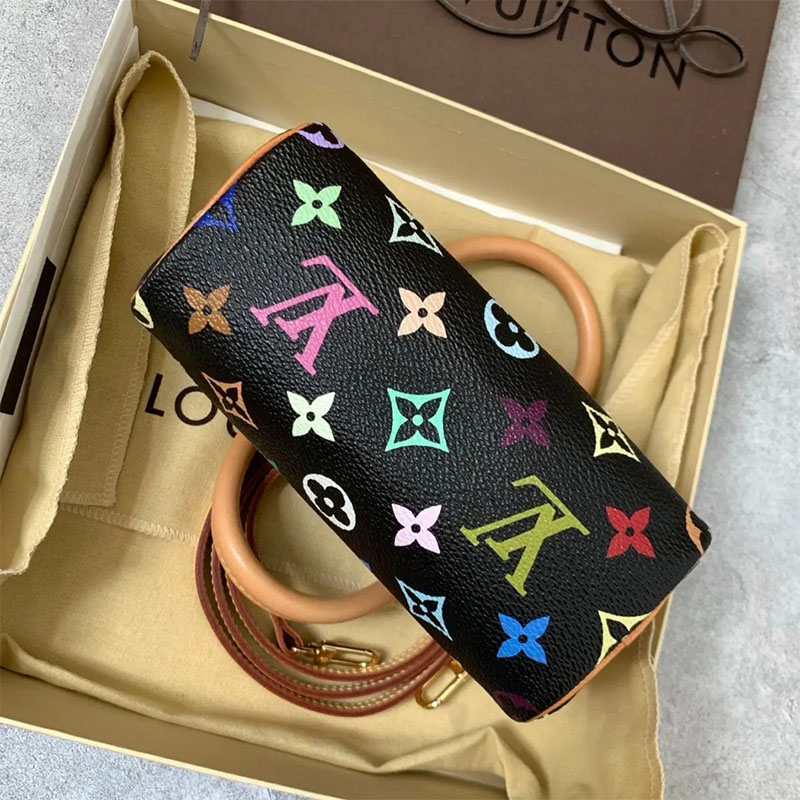 LV × TM マルチカラーノワールナノ･スピーディクロス ボディ バッグショルダー バッグ レディースM13406