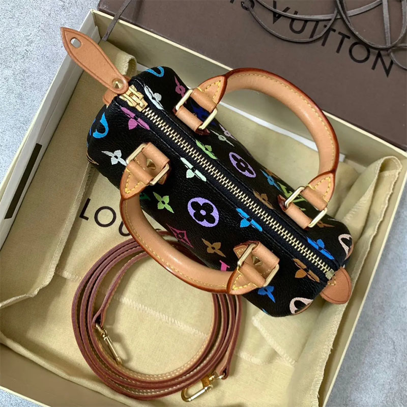 LV × TM マルチカラーノワールナノ･スピーディクロス ボディ バッグショルダー バッグ レディースM13406