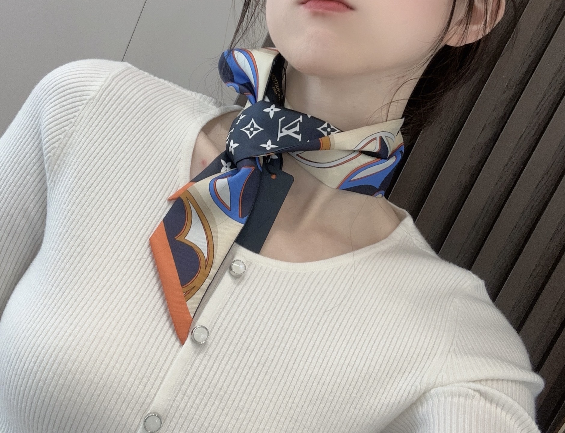  Lvロングシルクスカーフヘッドバンド