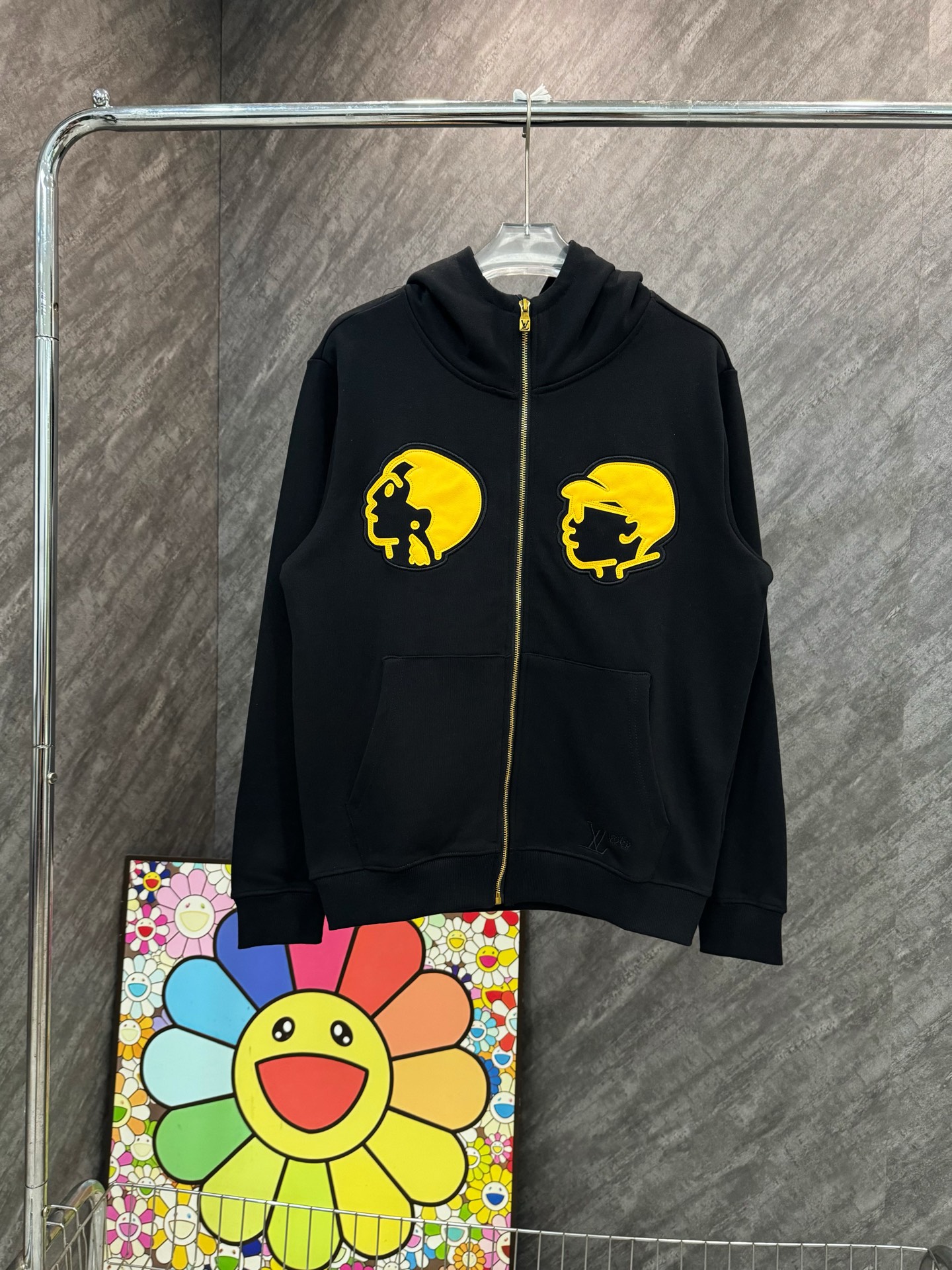 インターシャ ジッパー コットンブレンド フーディー