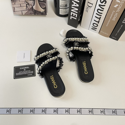 【もこもこ&パールが可愛い】シャネル（CHANEL）サンダル  シューズ レディース 3色選択可