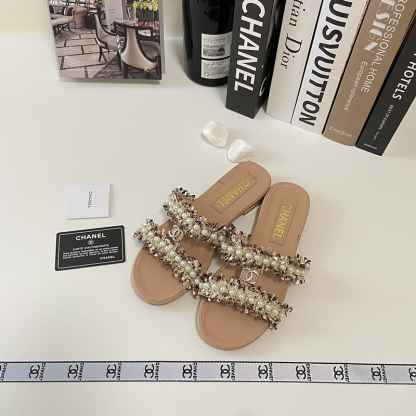 【もこもこ&パールが可愛い】シャネル（CHANEL）サンダル  シューズ レディース 3色選択可
