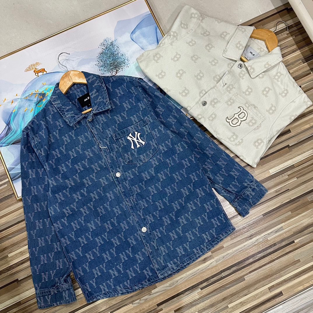 MLB ヤンキース 新作 長袖 シャツ 刺繍 メンズ レディース
