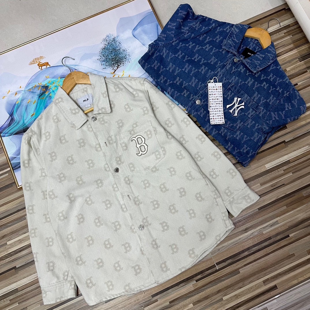 MLB ヤンキース 新作 長袖 シャツ 刺繍 メンズ レディース