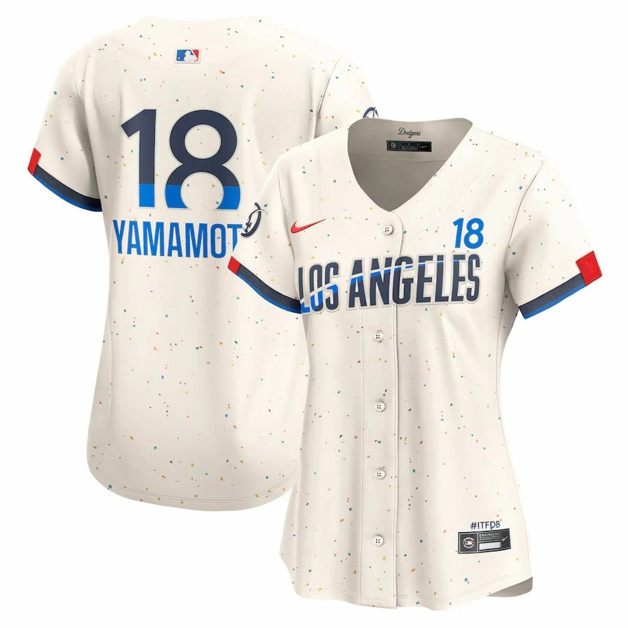 MLB 山本由伸 ドジャース ユニフォーム レディースサイズ 2024 シティーコネクト リミテッド ジャージ ナイキ/Nike クリーム