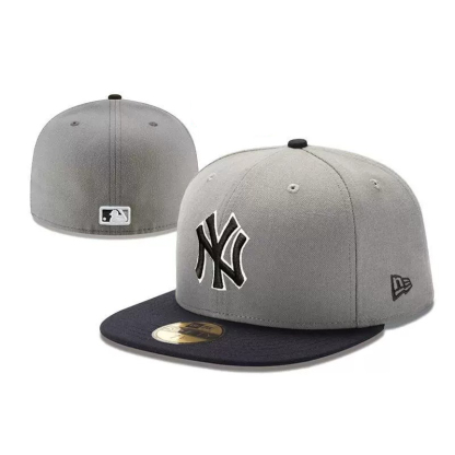 MLB ニューヨーク ヤンキース キャップ 平つば 男女兼用 グレー