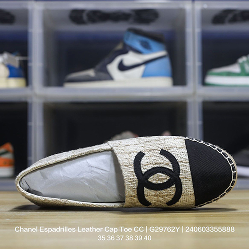 ネット売り 試着のみ CHANEL エスパドリーユ 37 スリッポン スニーカー 