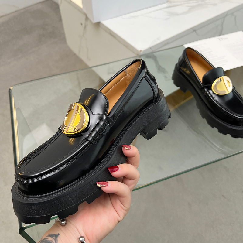 ディオール（DIOR）レザー 靴 シューズ 厚底 ローファー レディース