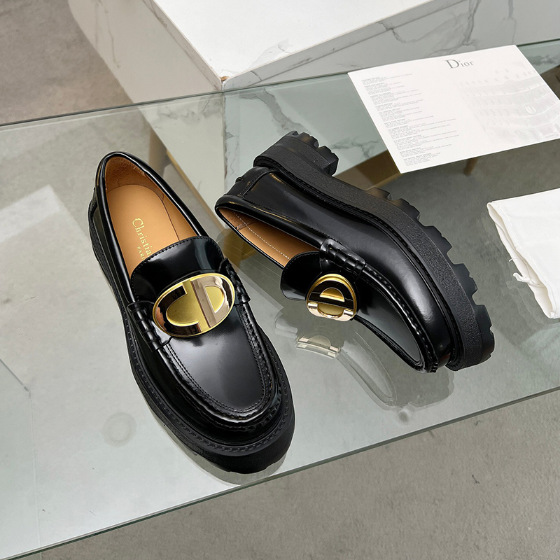 ディオール（DIOR）レザー 靴 シューズ 厚底 ローファー レディース