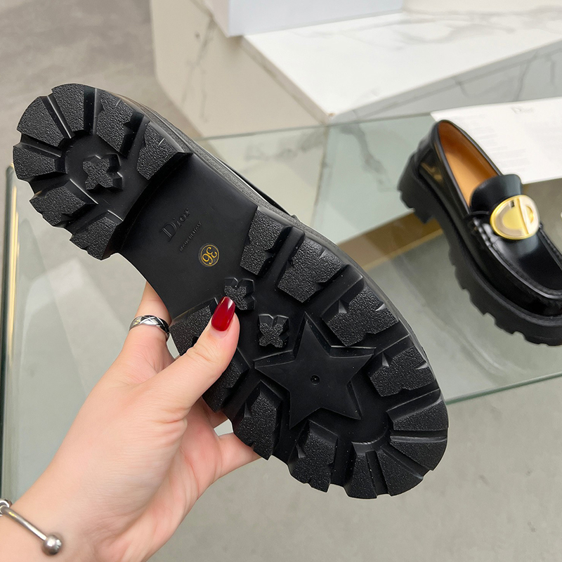 ディオール（DIOR）レザー 靴 シューズ 厚底 ローファー レディース