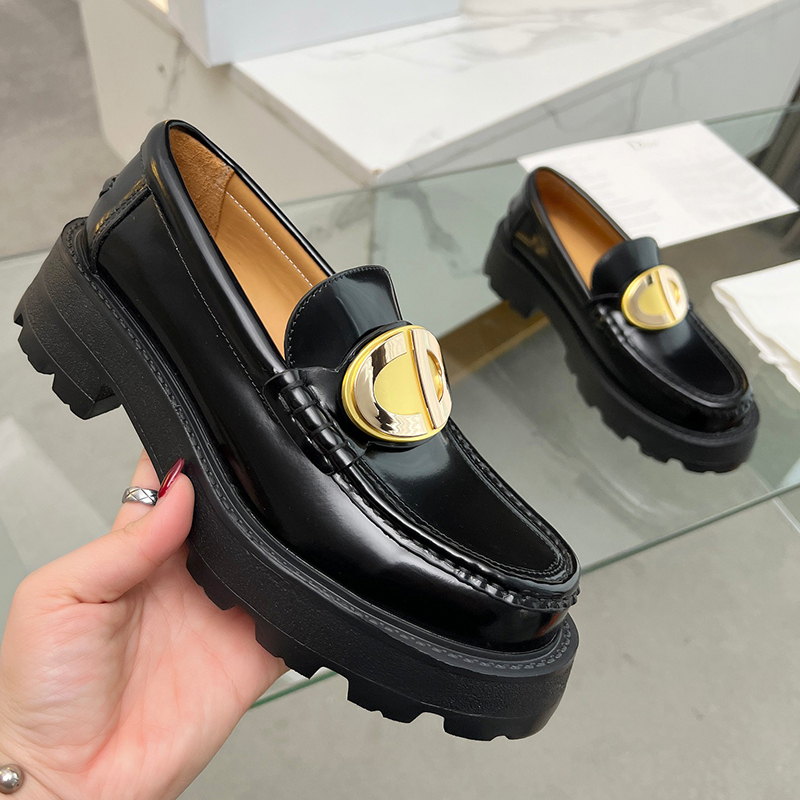 ディオール（DIOR）レザー 靴 シューズ 厚底 ローファー レディース