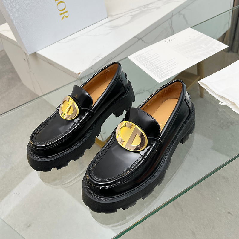 ディオール（DIOR）レザー 靴 シューズ 厚底 ローファー レディース