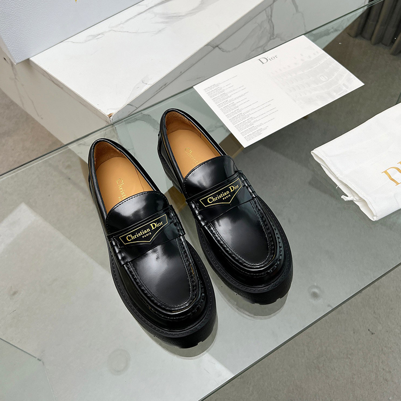 ディオール（DIOR）レザー 靴 シューズ 厚底 ローファー レディース