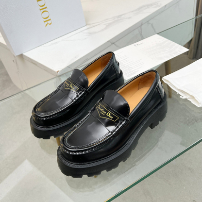 ディオール（DIOR）レザー 靴 シューズ 厚底 ローファー レディース