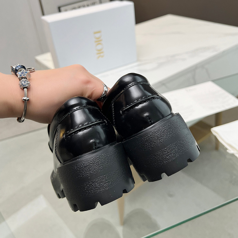 ディオール（DIOR）レザー 靴 シューズ 厚底 ローファー レディース