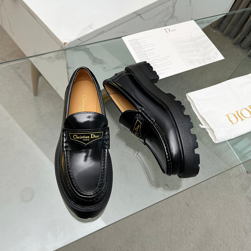 ディオール（DIOR）レザー 靴 シューズ 厚底 ローファー レディース