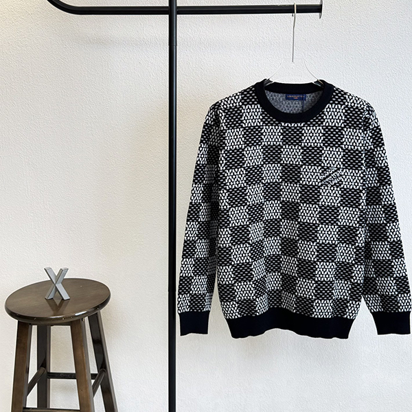 ルイ・ヴィトン LOUIS VUITTON モザイク ニット セーター クルーネック 長袖 メンズ
