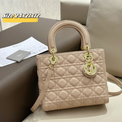 Dior(ディオール) S級品 カーフスキン Lady Dior 24cmミニバッグ ハンドバッグ ショルダーバッグ レディース