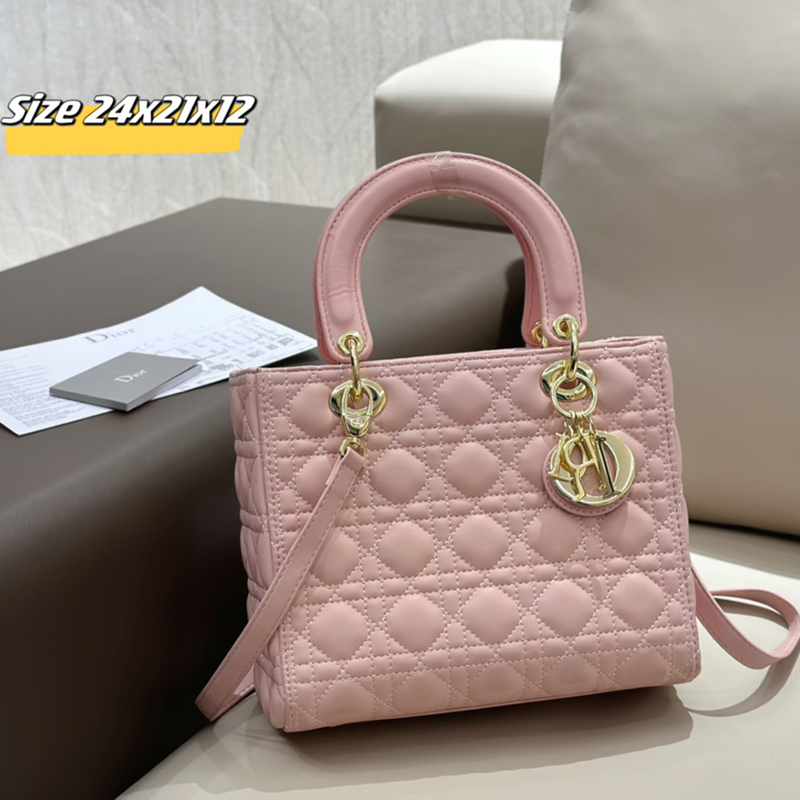 Dior(ディオール) S級品 カーフスキン Lady Dior 24cmミニバッグ ハンドバッグ ショルダーバッグ レディース