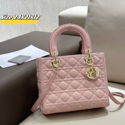 Dior(ディオール) S級品 カーフスキン Lady Dior 24cmミニバッグ ハンドバッグ ショルダーバッグ レディース