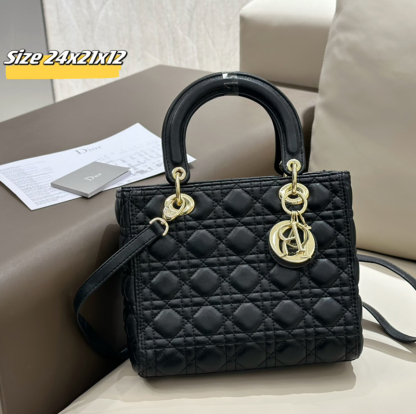 Dior(ディオール) S級品 カーフスキン Lady Dior 24cmミニバッグ ハンドバッグ ショルダーバッグ レディース