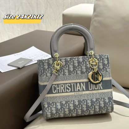 Dior(ディオール) S級品 24cm カーフスキン Lady Dior ハンドバッグ ショルダーバッグ レディース