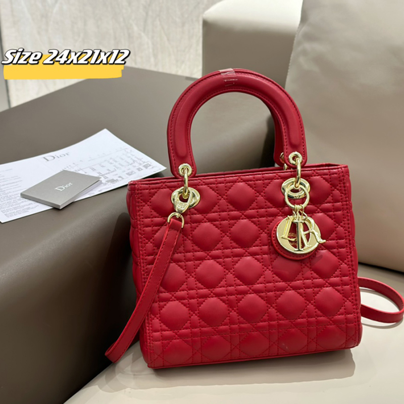 Dior(ディオール) S級品 カーフスキン Lady Dior 24cmミニバッグ ハンドバッグ ショルダーバッグ レディース