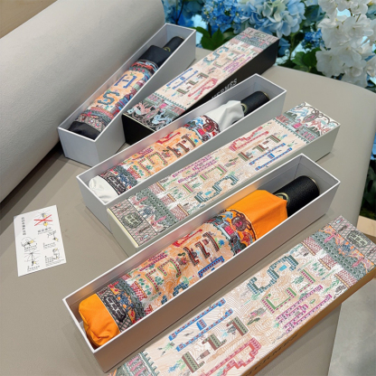 エルメス（HERMES）晴雨兼用 傘 日傘 自動折り たたみ傘 レディース