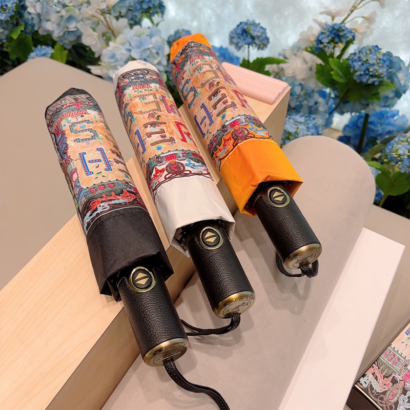 エルメス（HERMES）晴雨兼用 傘 日傘 自動折り たたみ傘 レディース