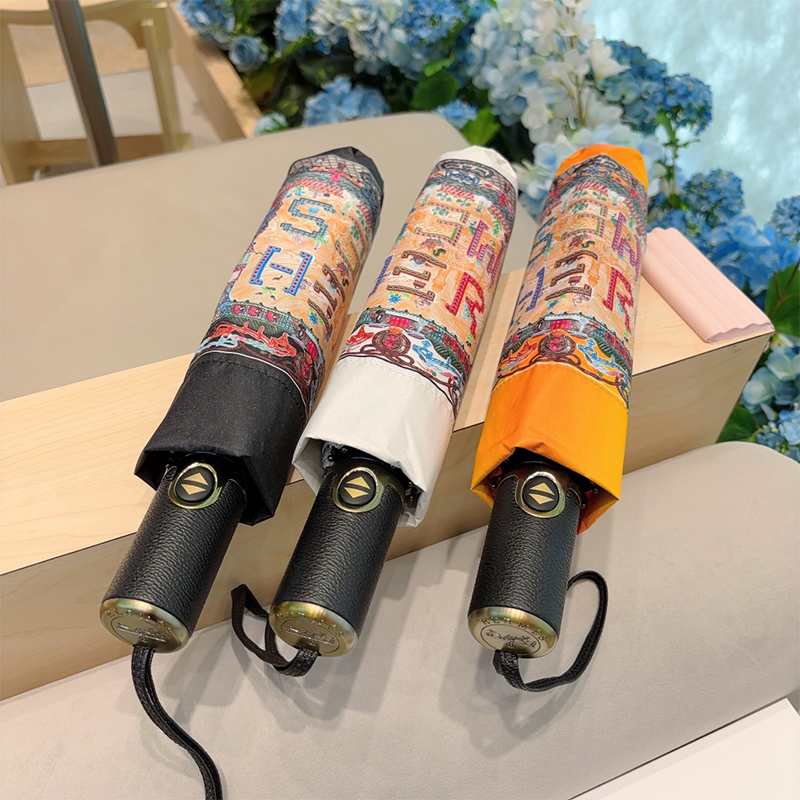 エルメス（HERMES）晴雨兼用 傘 日傘 自動折り たたみ傘 レディース