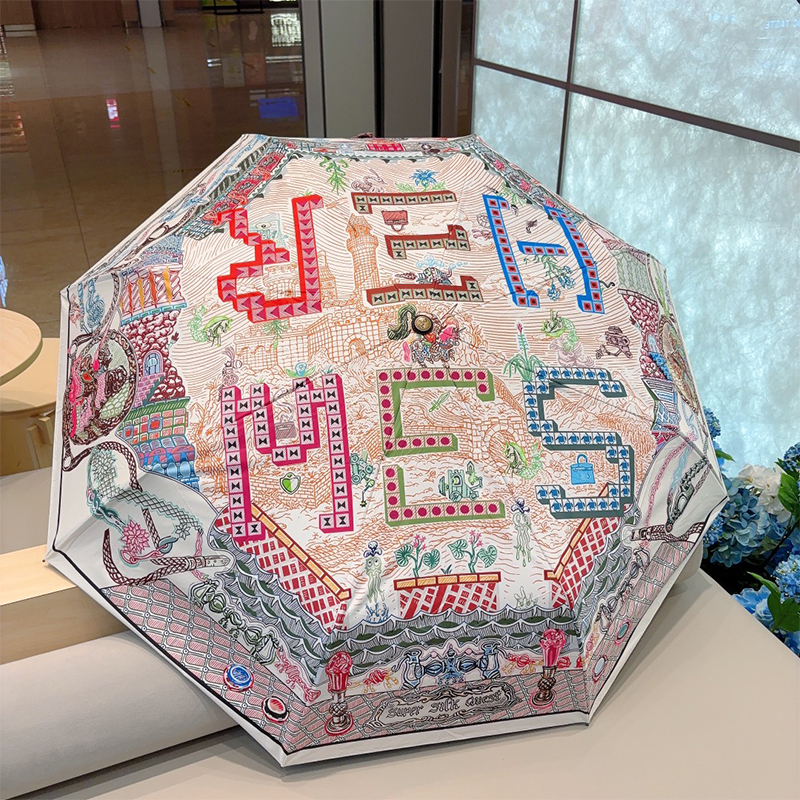 エルメス（HERMES）晴雨兼用 傘 日傘 自動折り たたみ傘 レディース