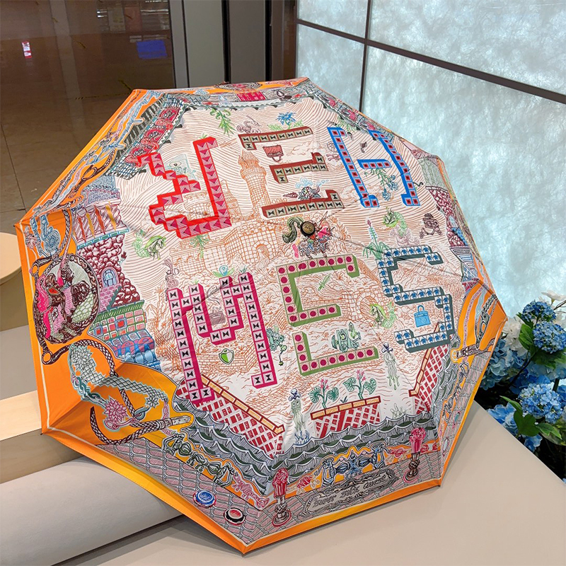 エルメス（HERMES）晴雨兼用 傘 日傘 自動折り たたみ傘 レディース