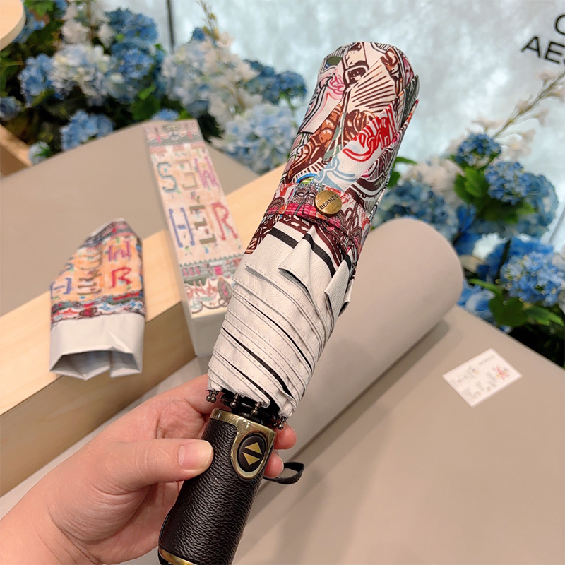 エルメス（HERMES）晴雨兼用 傘 日傘 自動折り たたみ傘 レディース