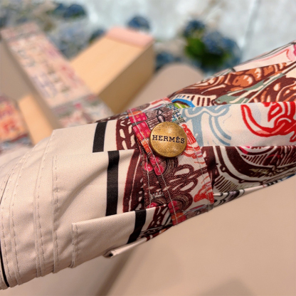 エルメス（HERMES）晴雨兼用 傘 日傘 自動折り たたみ傘 レディース