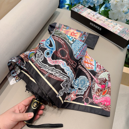 エルメス（HERMES）晴雨兼用 傘 日傘 自動折り たたみ傘 レディース