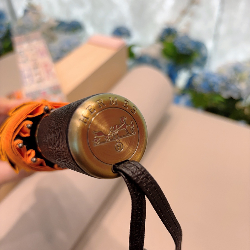 エルメス（HERMES）晴雨兼用 傘 日傘 自動折り たたみ傘 レディース