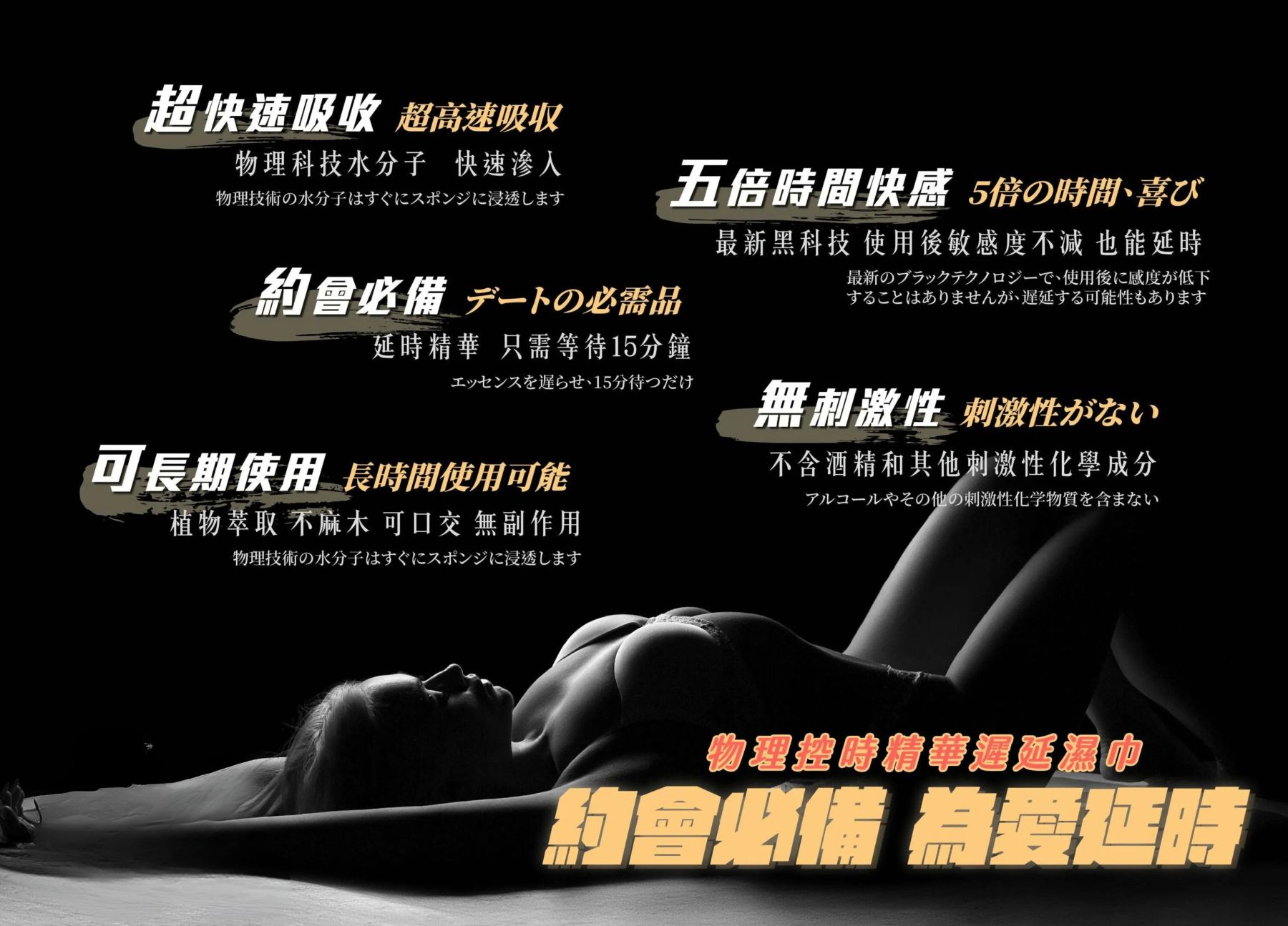 男用活力保養濕巾- 風 (快速延時) 5片裝