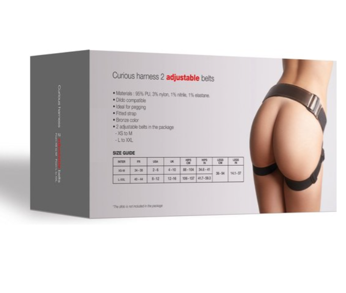 Strap-On-Me Curious 穿戴式束帶，優質PU材質與可調束帶，提供穩固舒適感。