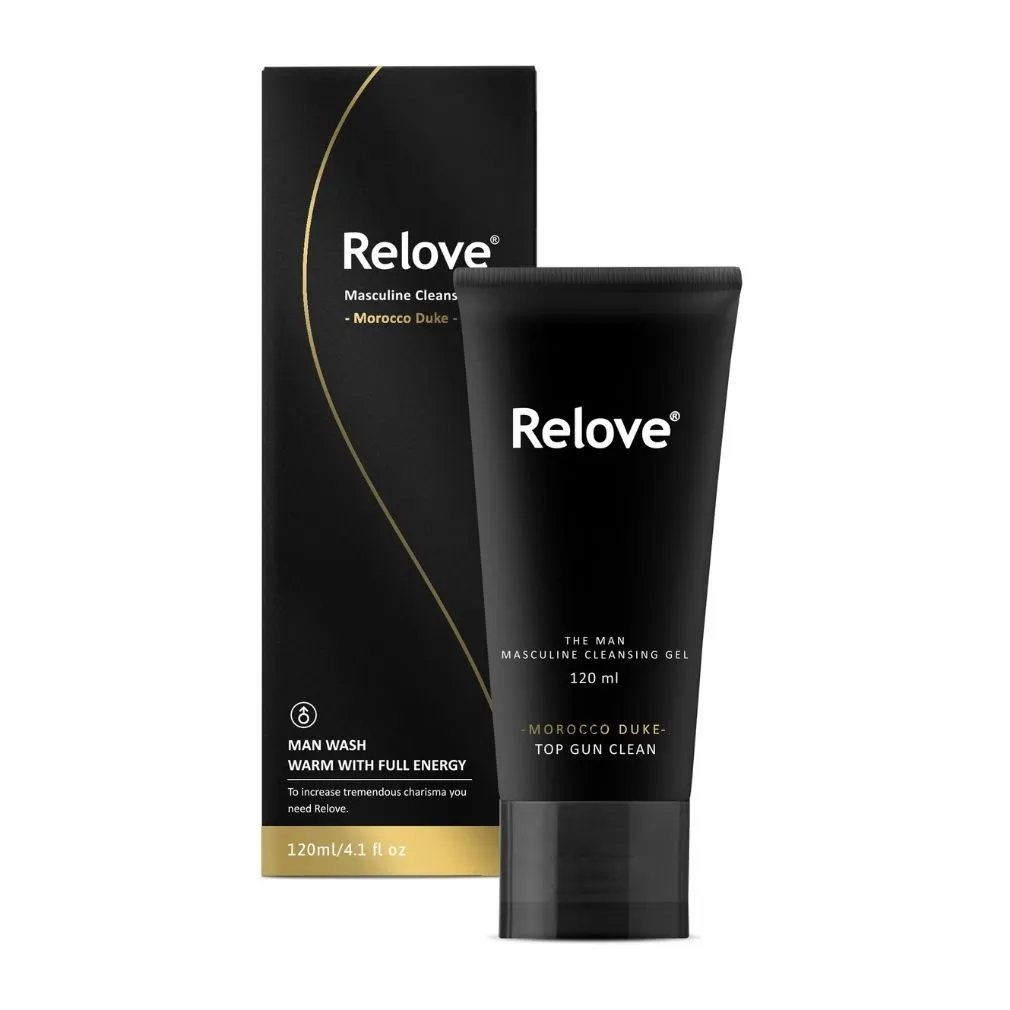 RELOVE 男性私密潔淨凝露 - 摩洛哥公爵(溫感)，獨特溫感配方，融合佛手柑與薰衣草，給予清新舒緩的潔淨體驗。