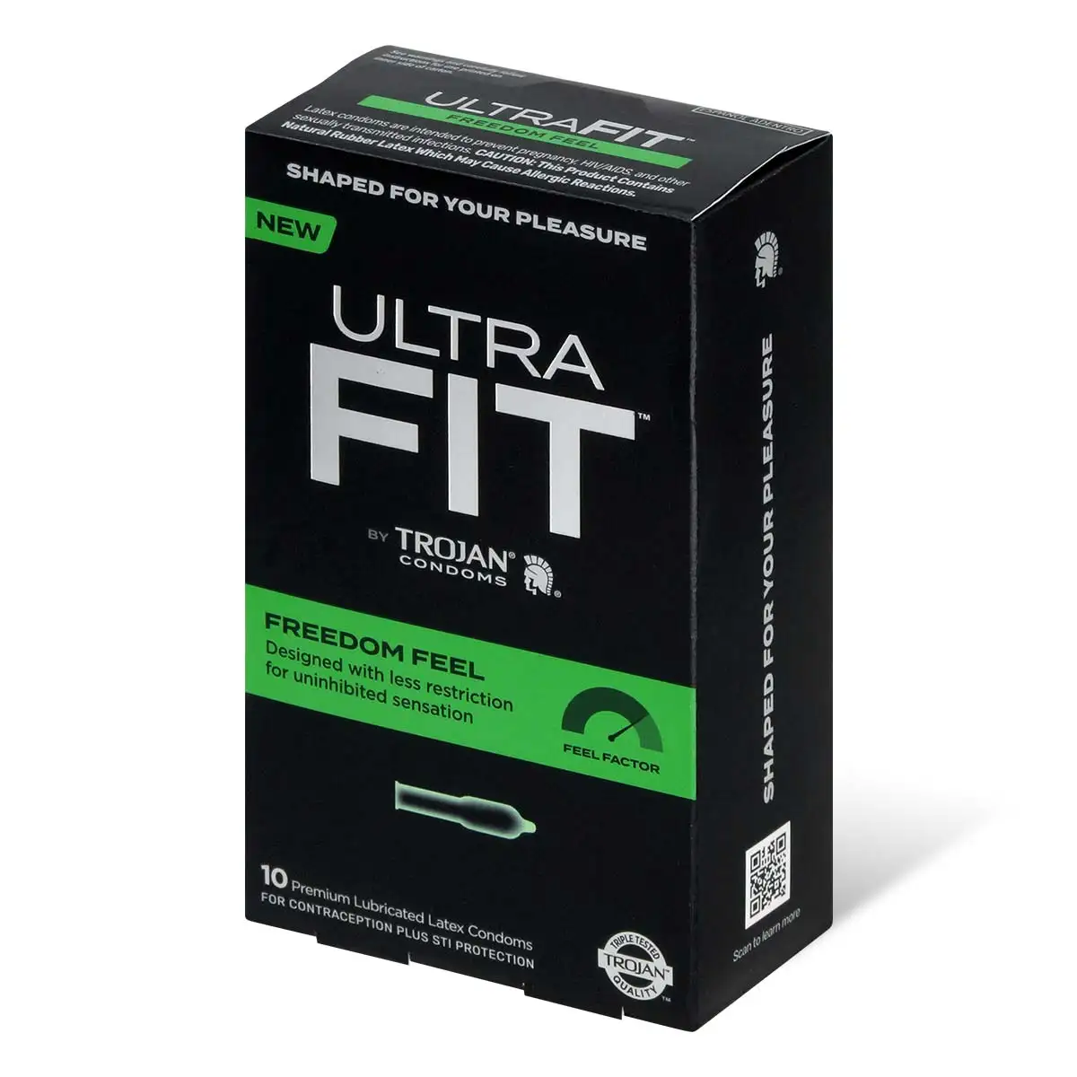 Trojan 戰神 Ultra Fit Freedom Feel 安全套，底部收窄設計，提供舒適與激情。