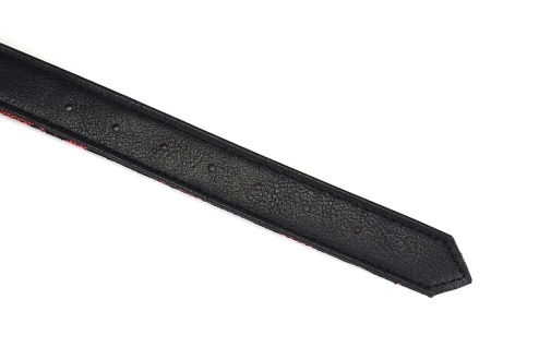 性感紅色蕾絲頸圈佩戴展示，提升誘惑魅力，適合情趣穿搭與BDSM調教玩法。