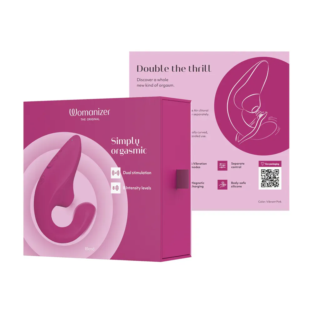 Womanizer Blend 陰蒂吸啜+G點按摩器，雙馬達獨立控制，人體工學設計，防水設計。