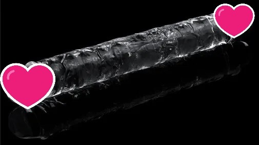 Lovetoy Flawless 雙頭假陽具 12" - 透明