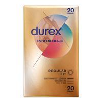Durex Invisible 超薄乳膠安全套 20 片裝，平滑表面，舒適貼合，確保自然觸感，輕鬆穿戴不易滑落。