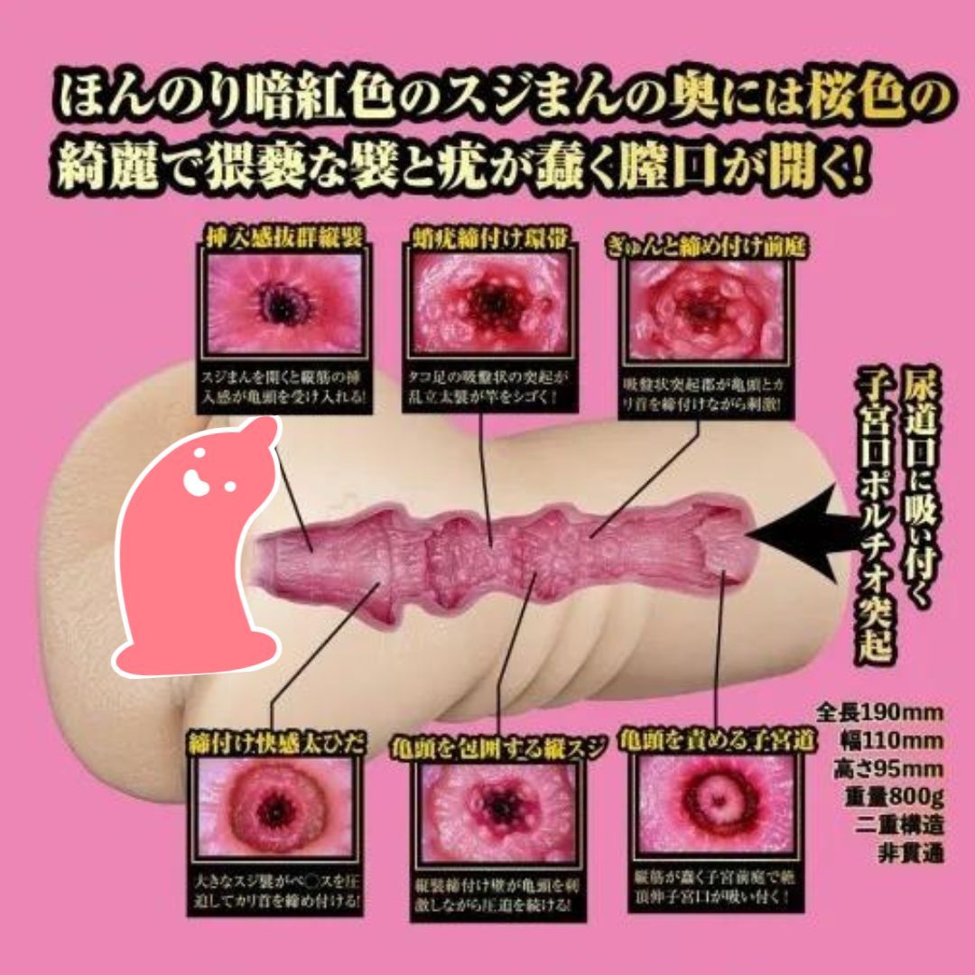 NPG 小野六花 飛機杯 800g，超真實肌膚加工，深度插入設計，仿子宮構造帶來緊緻包覆與強烈刺激感。