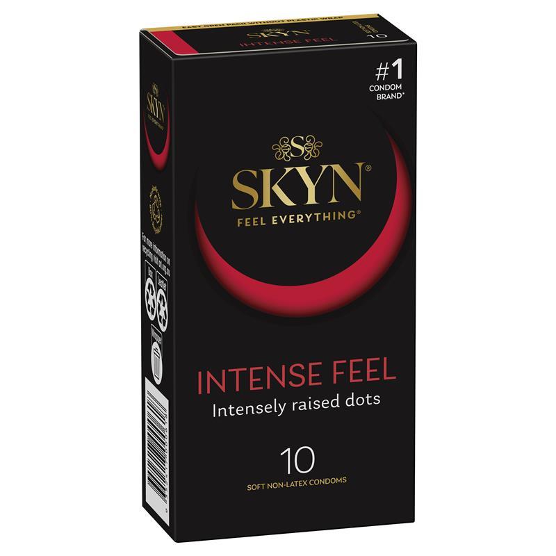 SKYN Intense Feel 凸點安全套，創新紋路與柔軟材質，提供高感度刺激，確保安全與舒適，泰國製造。