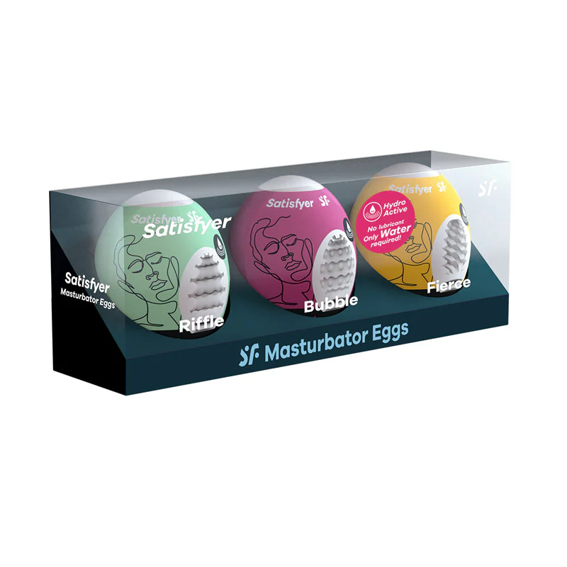 Satisfyer Egg 飛機蛋混合套裝，3隻裝，創新設計，一滴水即可激活，提供多樣刺激感受。