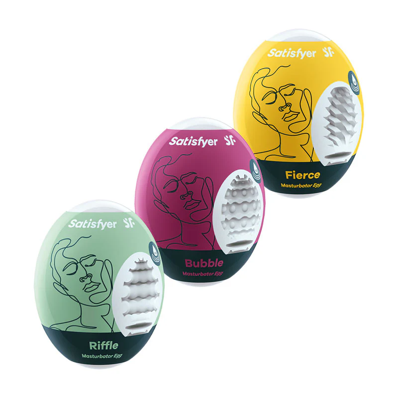 Satisfyer Egg 飛機蛋混合套裝，3款形狀，無需潤滑劑，適合旅途隨身攜帶，帶來新鮮快感。