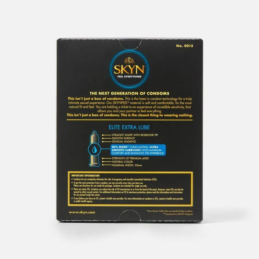 SKYN Elite Extra Lube 特薄加潤 PI安全套 (12片裝/36 片裝)