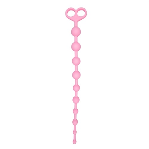 Magic Eyes 細條後庭拉珠粉紅色，9顆漸層矽膠珠設計，適合初學者逐步探索後庭快感。
